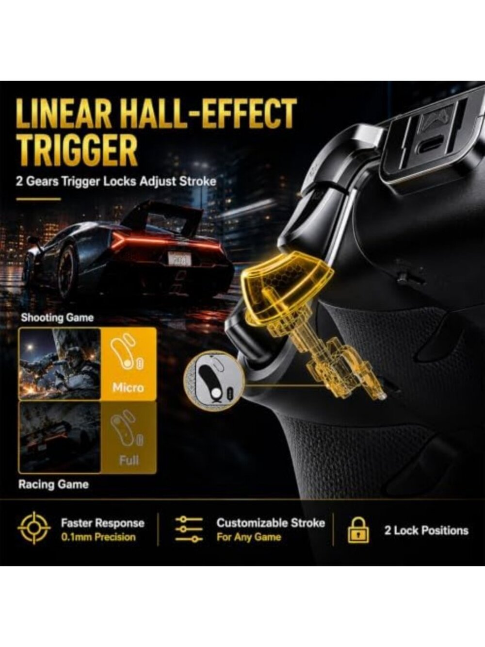 Wireless Game Controller for PC, Steam, Switch, iOS & Android - RGB, Hall - Picture 5 of 7